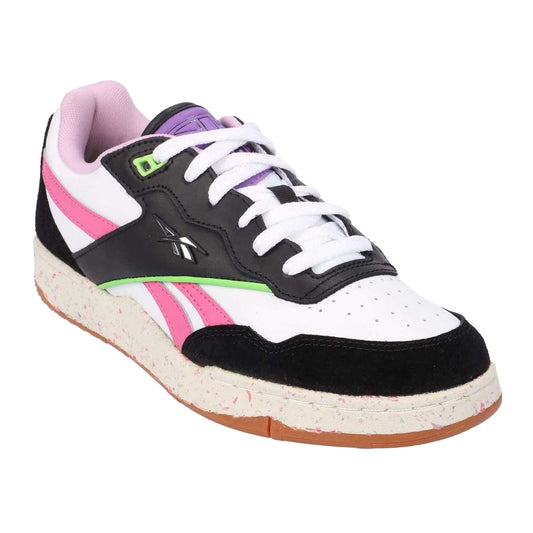 Black-Pink - Front - Reebok Unisex Adult BB 4000 II Leather Trainers