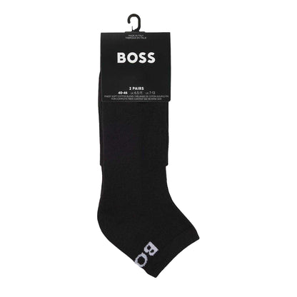 Black - Side - Boss Unisex Adult Ankle Socks (Pack of 2)