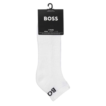 White - Side - Boss Unisex Adult Ankle Socks (Pack of 2)
