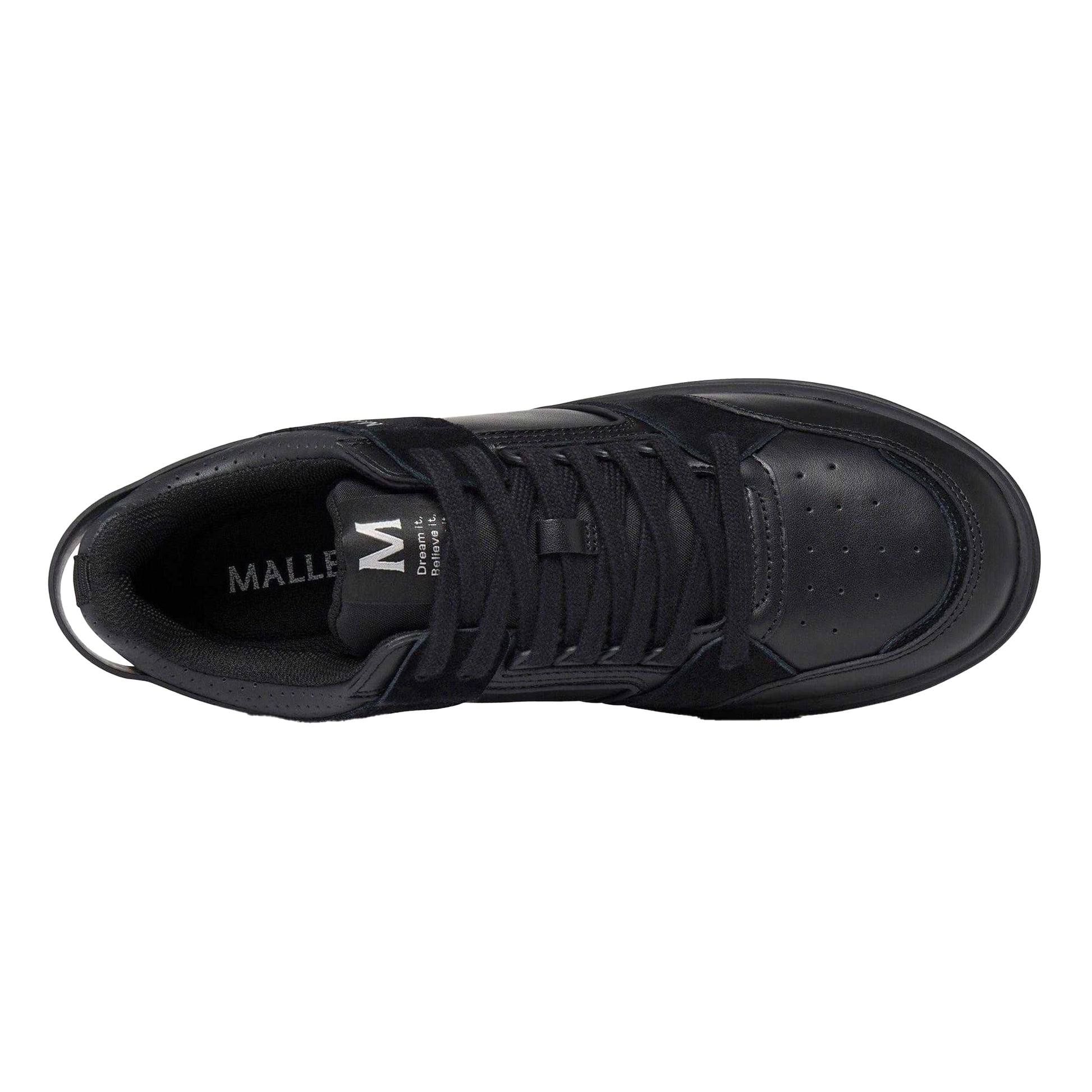 Black - Back - Mallet Mens Compton Leather Trainers