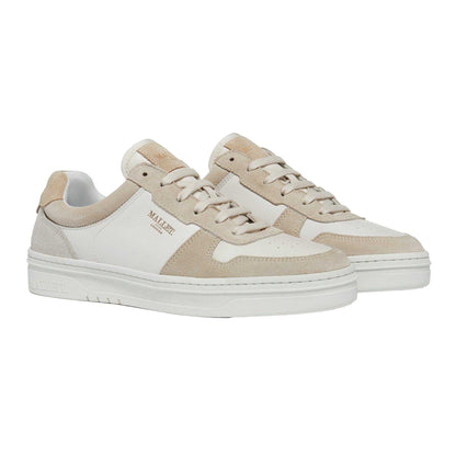 White-Beige - Front - Mallet Womens-Ladies Bentham Leather Trainers