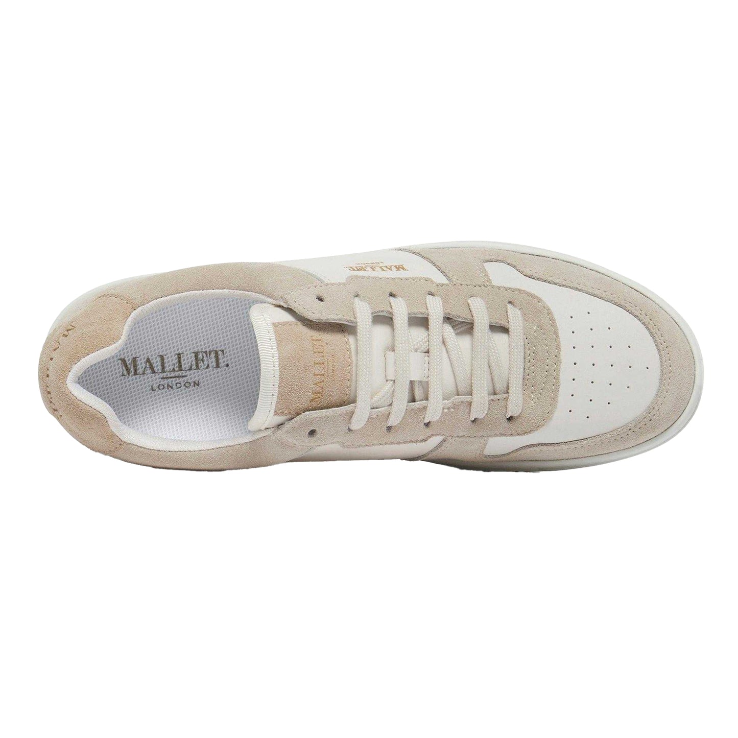 White-Beige - Lifestyle - Mallet Womens-Ladies Bentham Leather Trainers