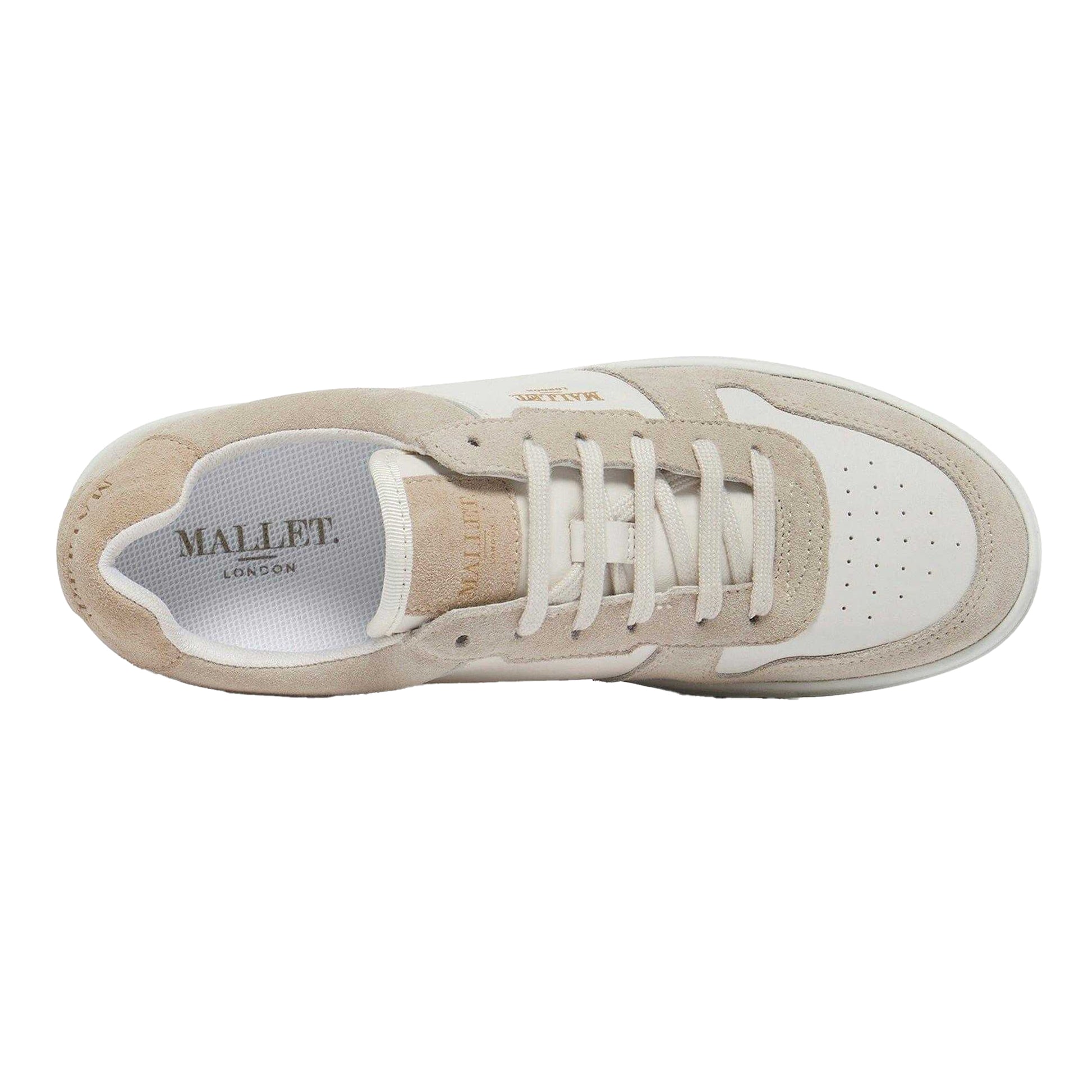 White-Beige - Lifestyle - Mallet Womens-Ladies Bentham Leather Trainers