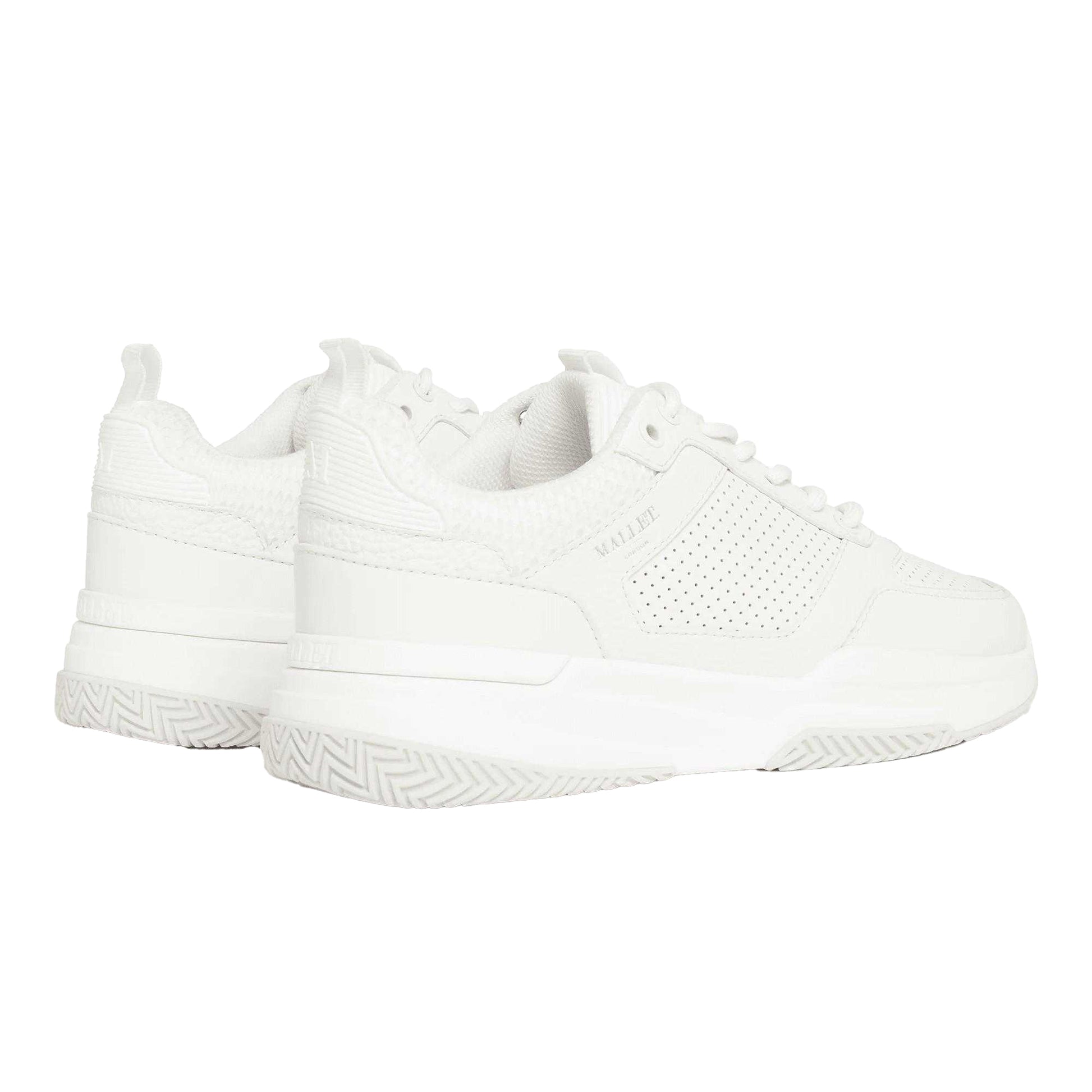 White - Back - Mallet Mens Radnor Leather Trainers