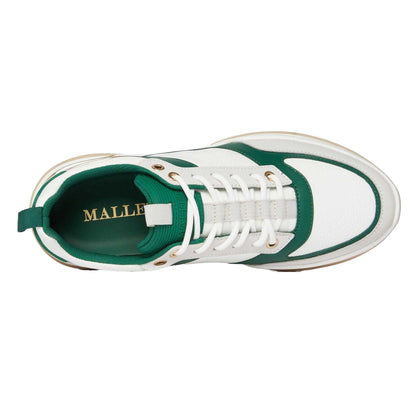 White-Green - Side - Mallet Mens Radnor Leather Trainers