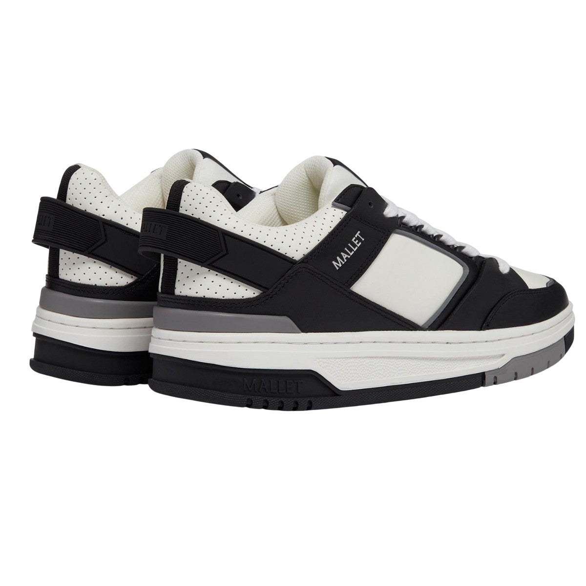 Black - Back - Mallet Womens-Ladies Compton Leather Trainers