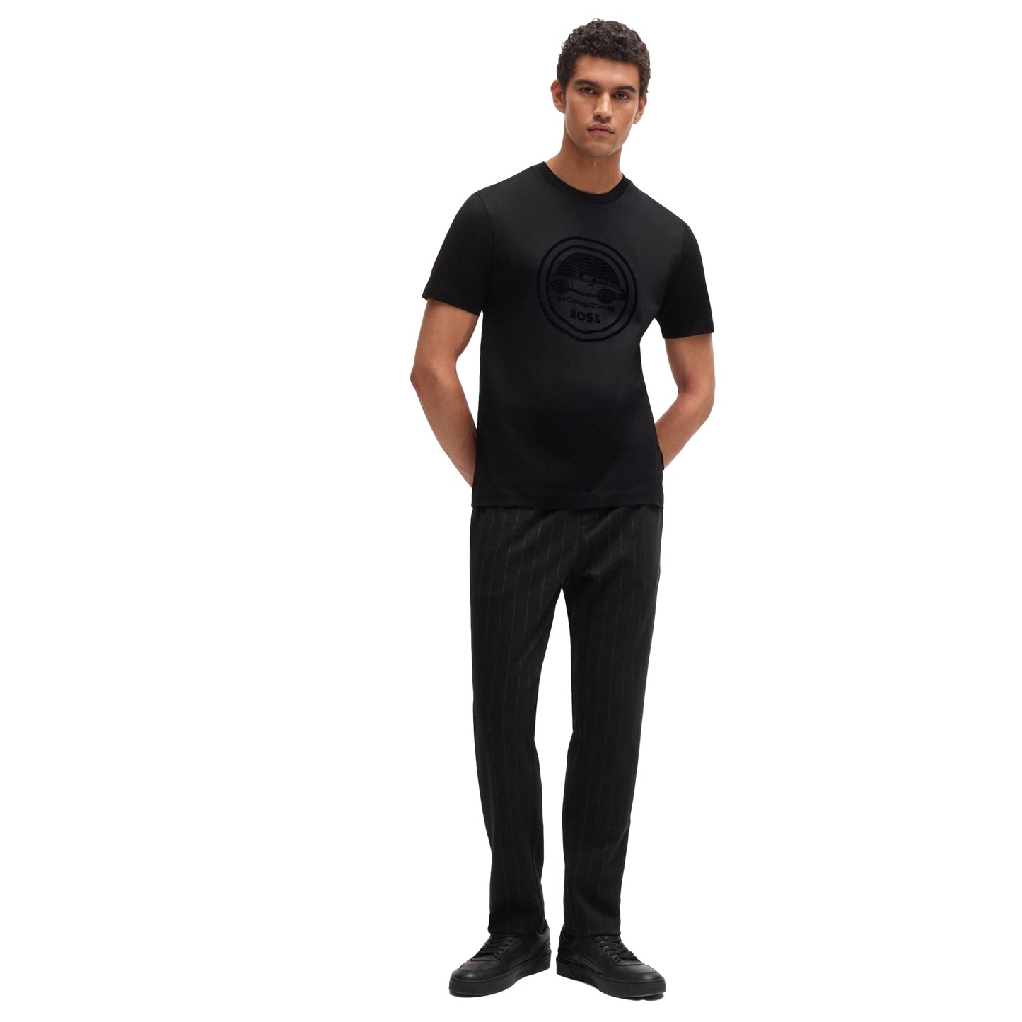 Black - Lifestyle - Hugo Boss Mens Porsche x Boss Mercerised Cotton T-Shirt