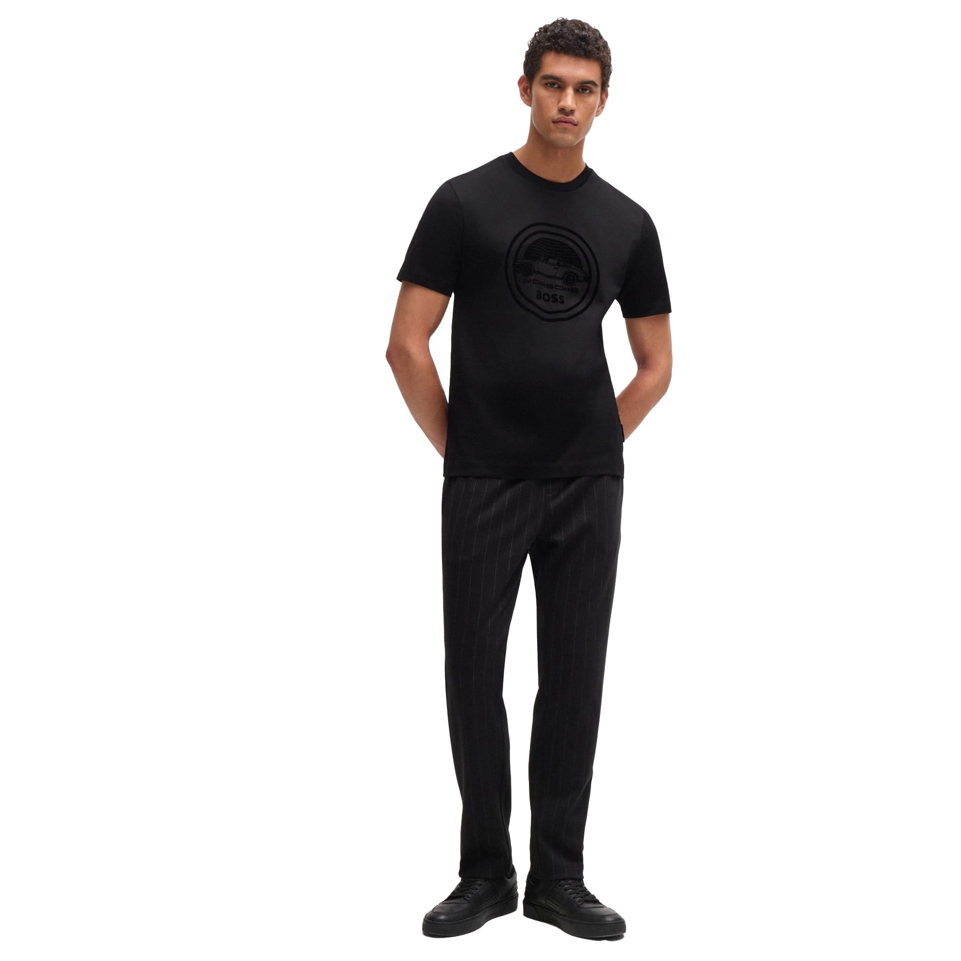 Black - Lifestyle - Hugo Boss Mens Porsche x Boss Mercerised Cotton T-Shirt