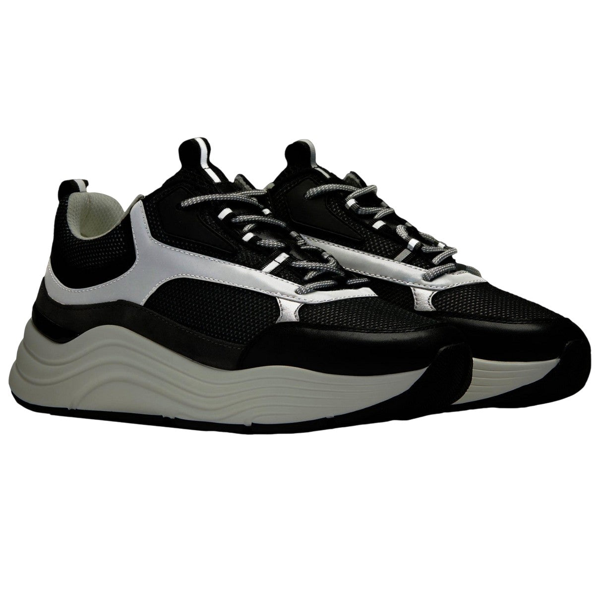 Grey - Front - Mallet Unisex Adult Cyrus Leather Trainers