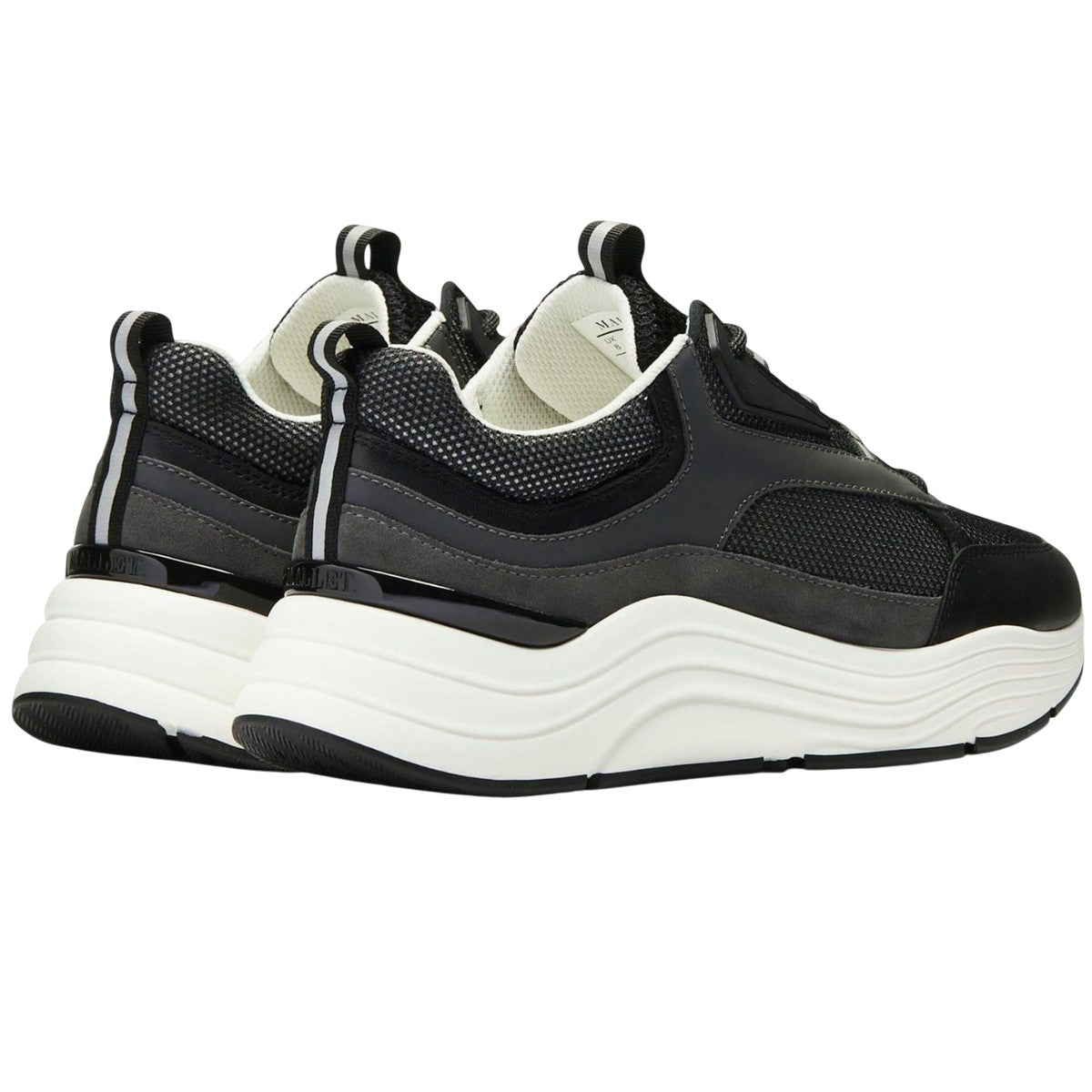 Grey - Back - Mallet Unisex Adult Cyrus Leather Trainers