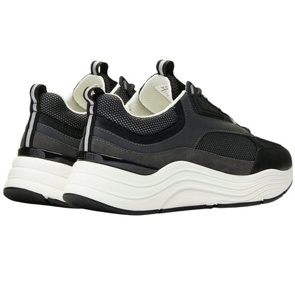 Grey - Back - Mallet Unisex Adult Cyrus Leather Trainers