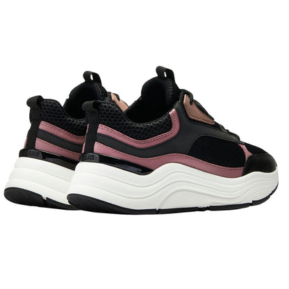 Black - Back - Mallet Womens-Ladies Cyrus Leather Trainers