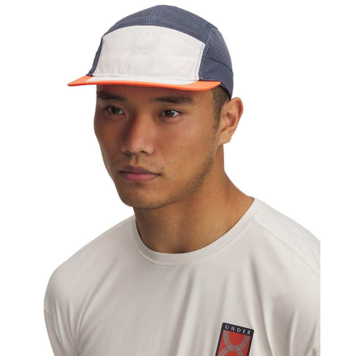 White-Grey - Side - Under Armour Unisex Adult Launch Iso-Chill Cap