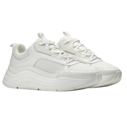 White - Front - Mallet Mens Cyrus Leather Trainers