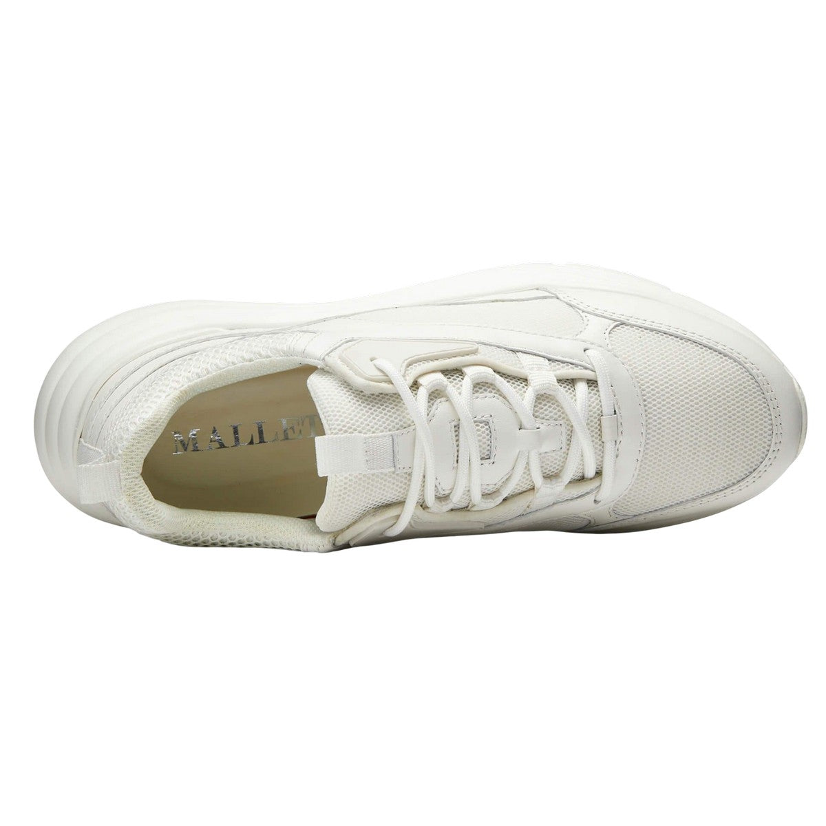 White - Side - Mallet Mens Cyrus Leather Trainers