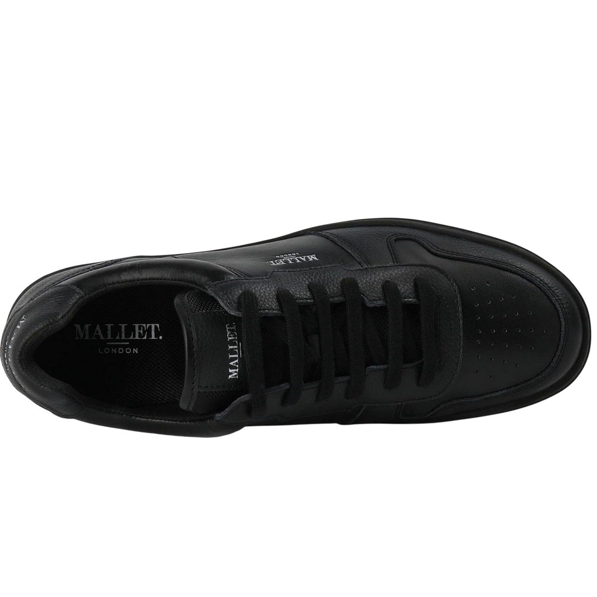Black - Back - Mallet Womens-Ladies Bentham Leather Court Trainers