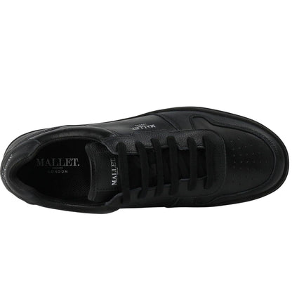 Black - Back - Mallet Womens-Ladies Bentham Leather Court Trainers