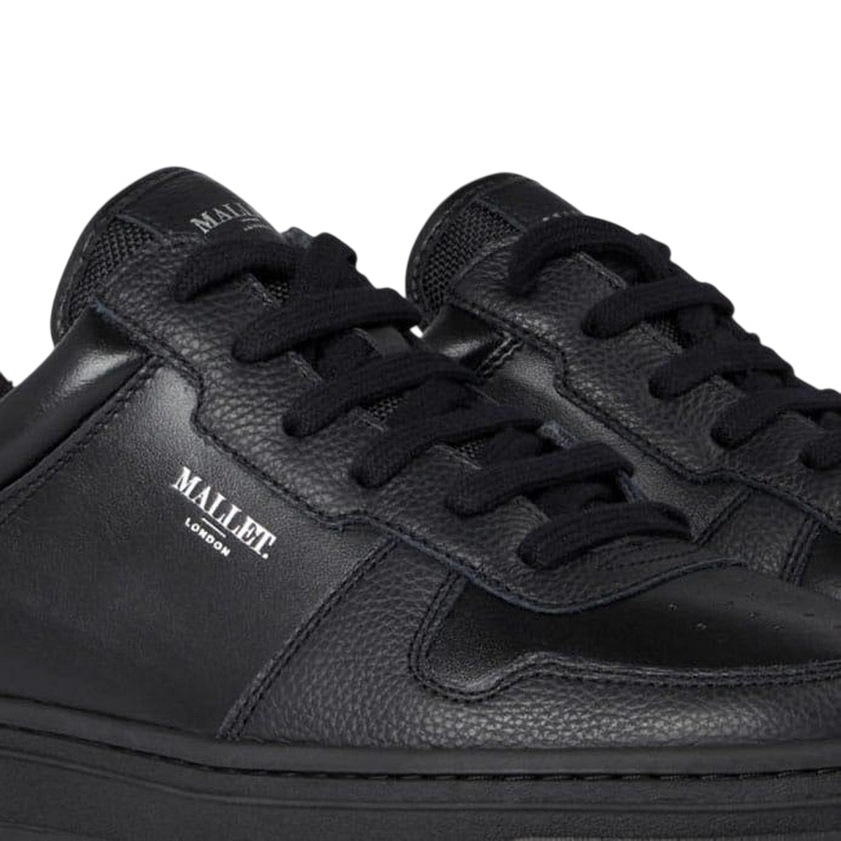 Black - Side - Mallet Womens-Ladies Bentham Leather Court Trainers
