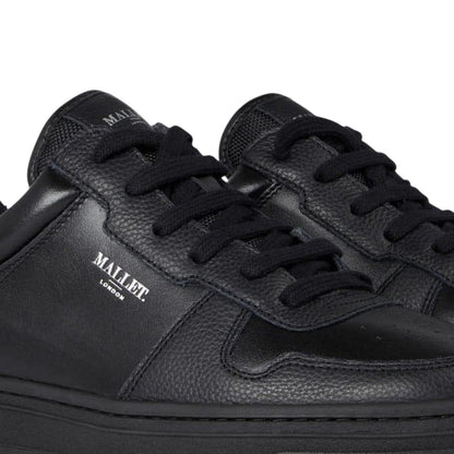 Black - Side - Mallet Womens-Ladies Bentham Leather Court Trainers