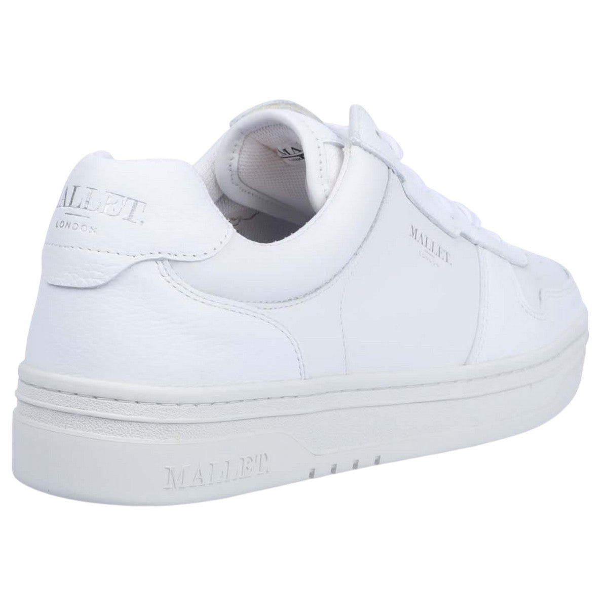 White - Back - Mallet Womens-Ladies Bentham Leather Court Trainers