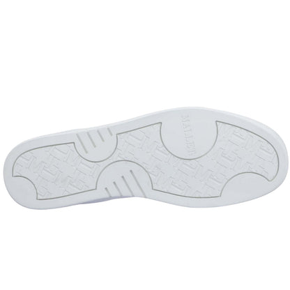 White - Side - Mallet Womens-Ladies Bentham Leather Court Trainers