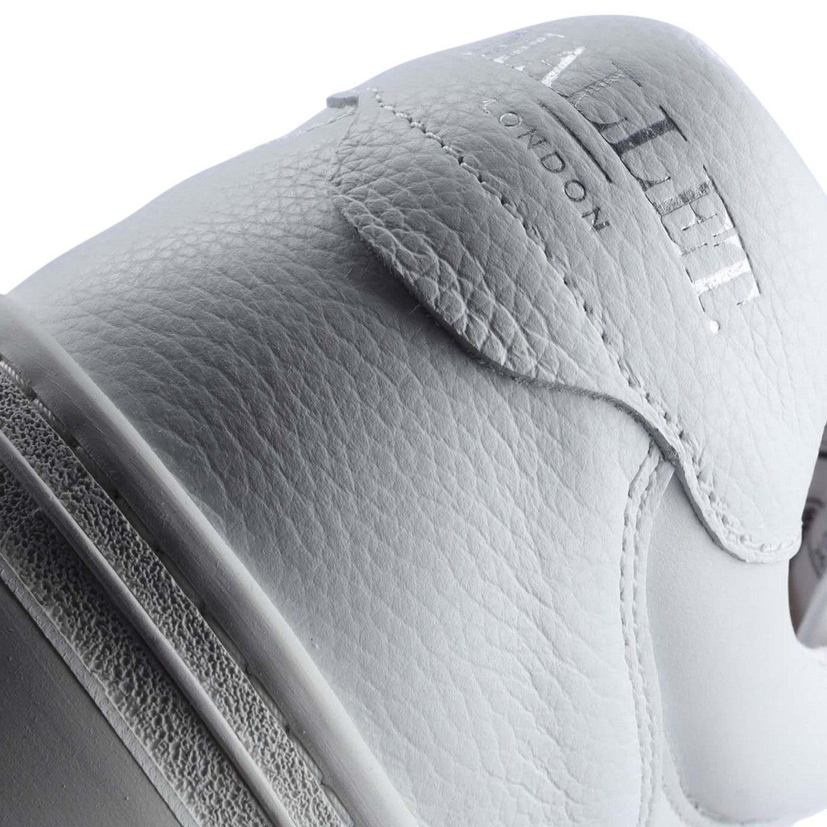 White - Close up - Mallet Womens-Ladies Bentham Leather Court Trainers