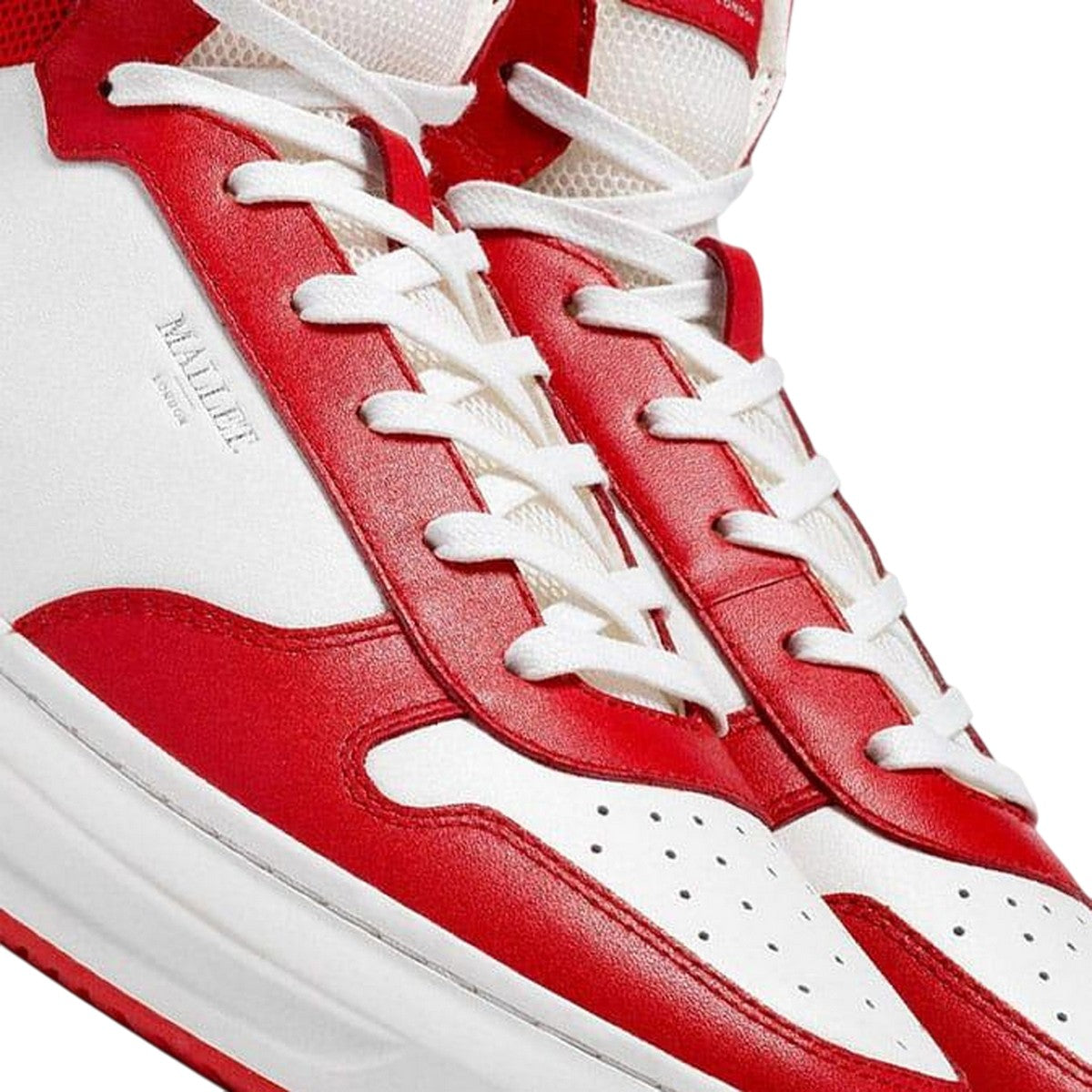 Red - Side - Mallet Womens-Ladies Hoxton Leather High-top Trainers