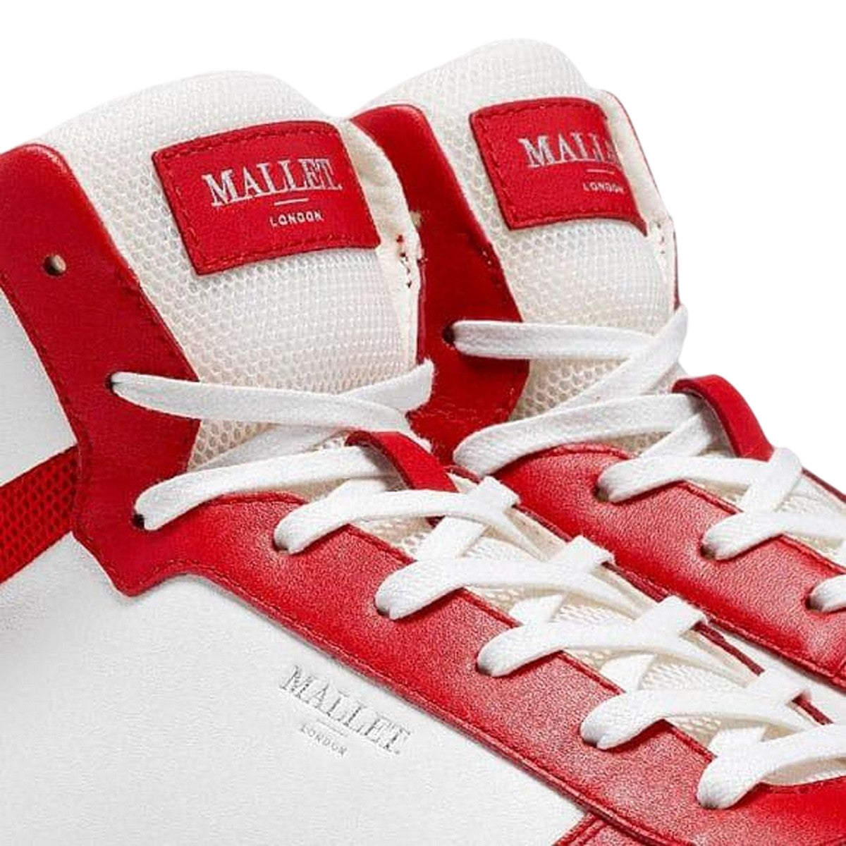 Red - Lifestyle - Mallet Womens-Ladies Hoxton Leather High-top Trainers