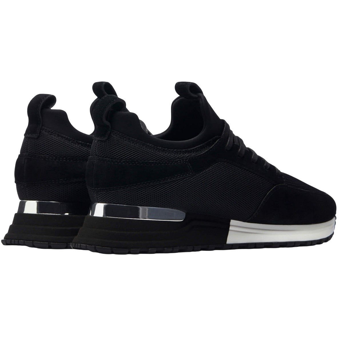 Black - Back - Mallet Mens Archway Leather Trainers