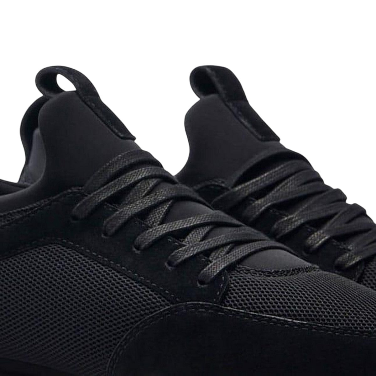 Black - Side - Mallet Mens Archway Leather Trainers