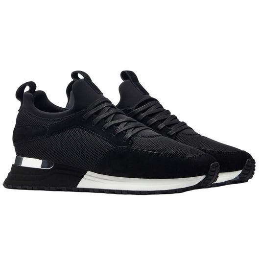 Black - Front - Mallet Mens Archway Leather Trainers