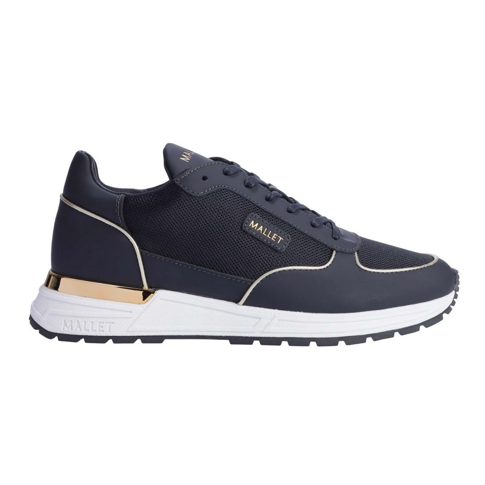 Navy - Side - Mallet Mens Popham Lite Trainers