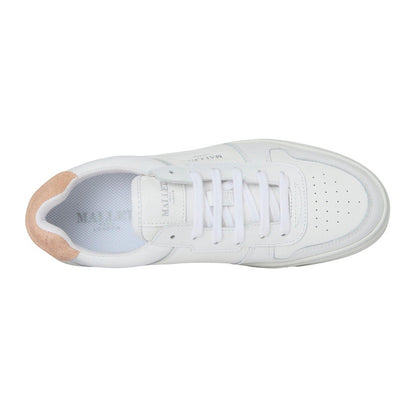 White - Side - Mallet Mens Bentham Leather Trainers