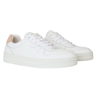 White - Front - Mallet Mens Bentham Leather Trainers