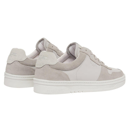 Grey - Back - Mallet Mens Bentham Leather Trainers