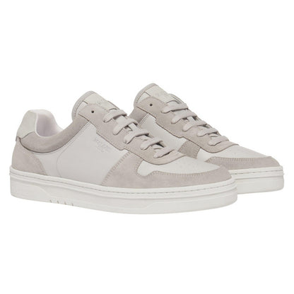 Grey - Front - Mallet Mens Bentham Leather Trainers
