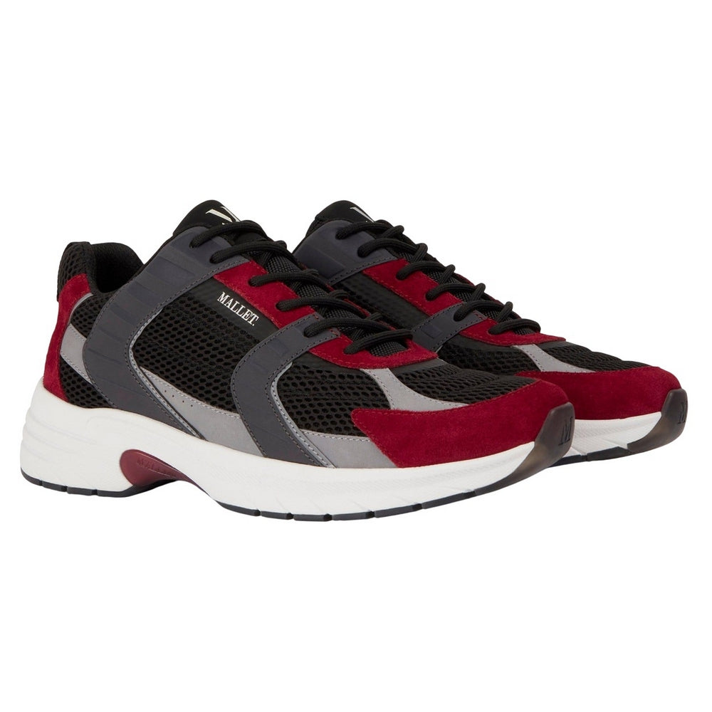 Grey - Front - Mallet Mens Holloway Leather Trainers