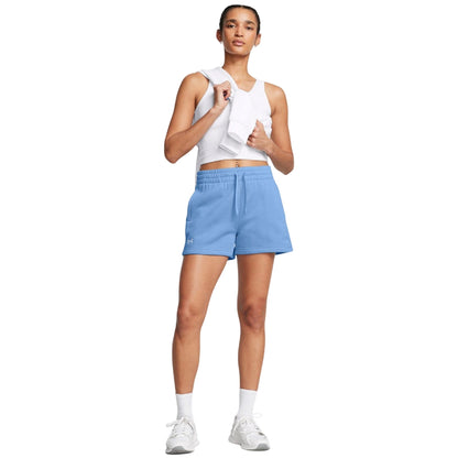 Blue - Pack Shot - Under Armour Womens-Ladies Rival Fleece Shorts