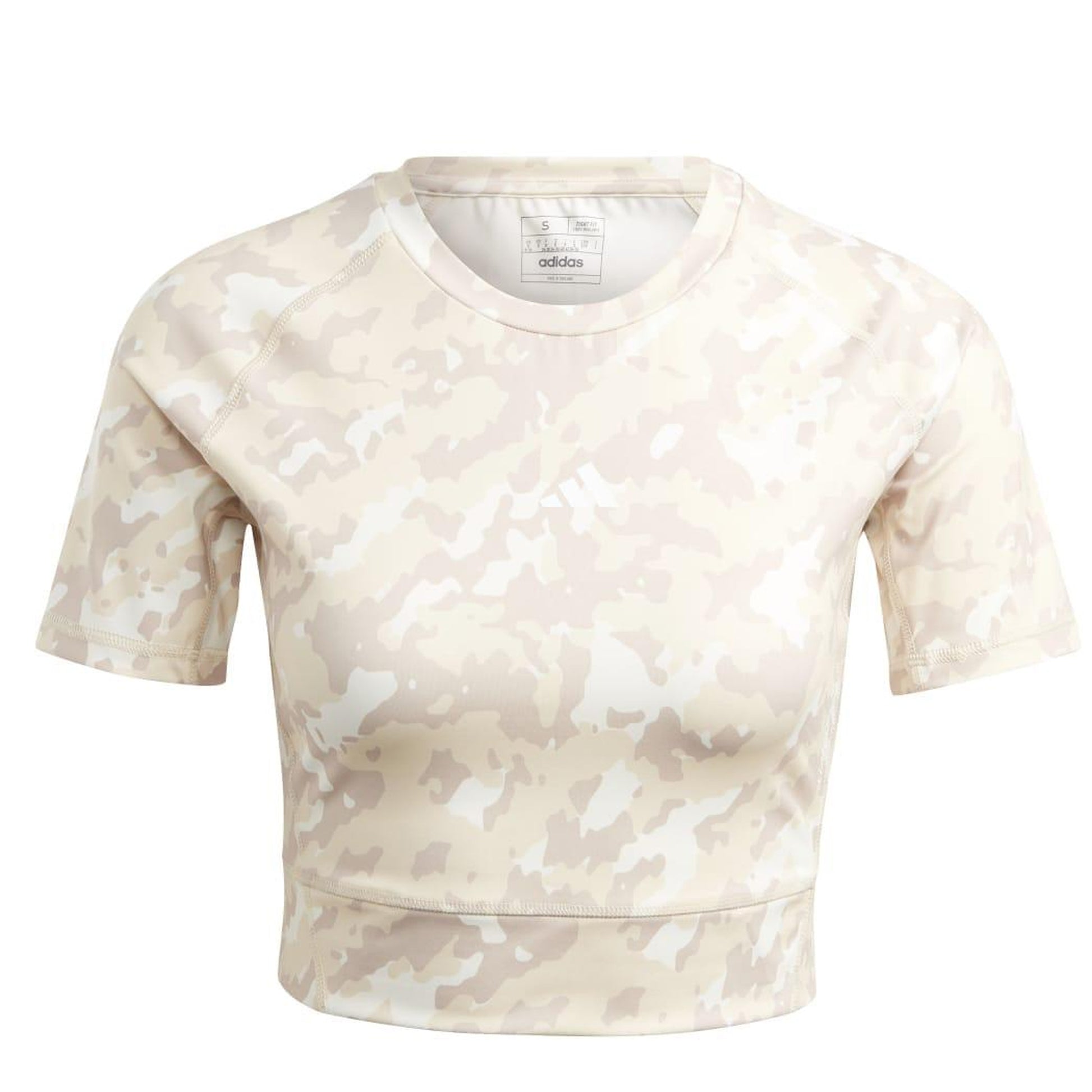 Taupe - Front - Adidas Womens-Ladies Camo All-Over Print Tight T-Shirt