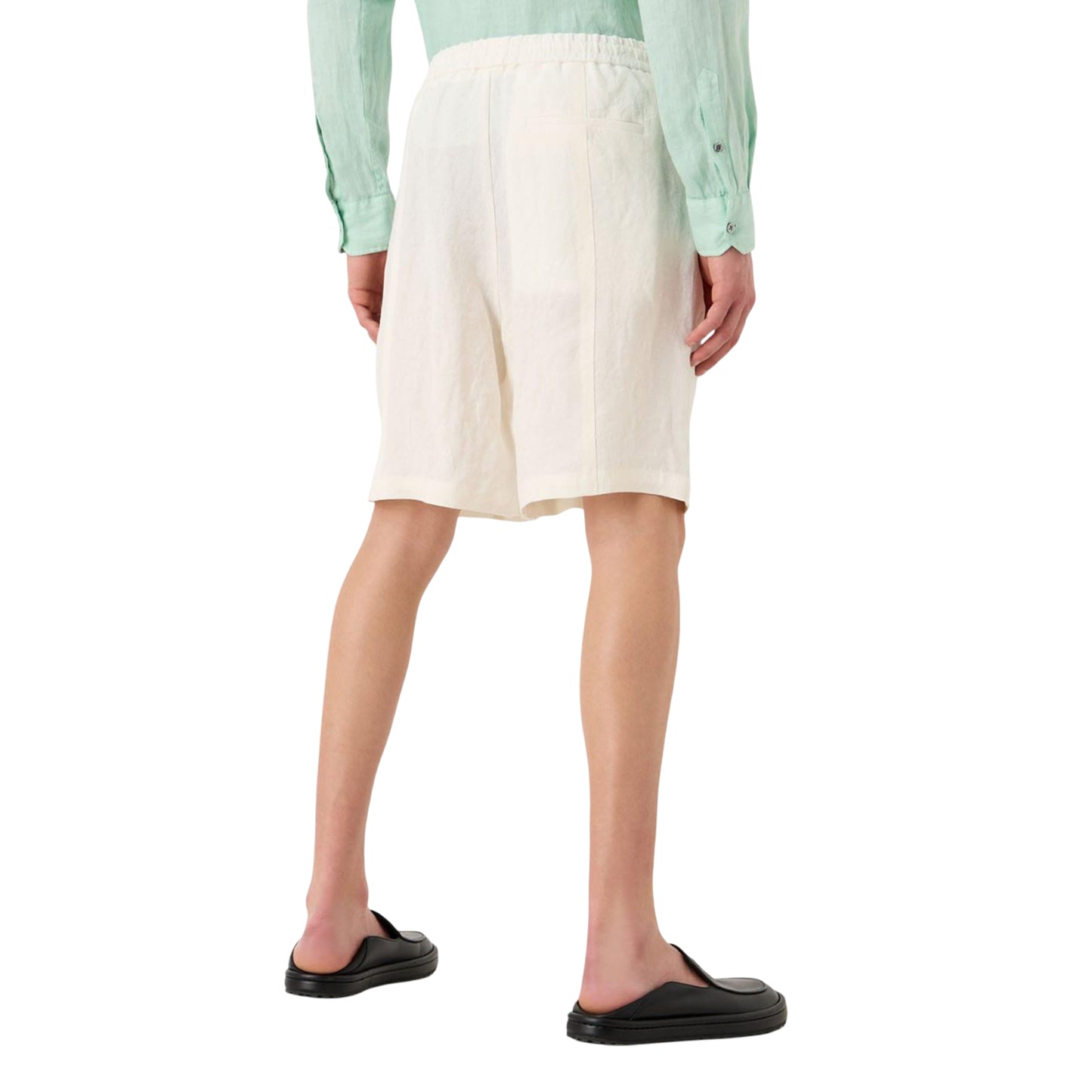 White - Back - Emporio Armani Mens Plain Shorts