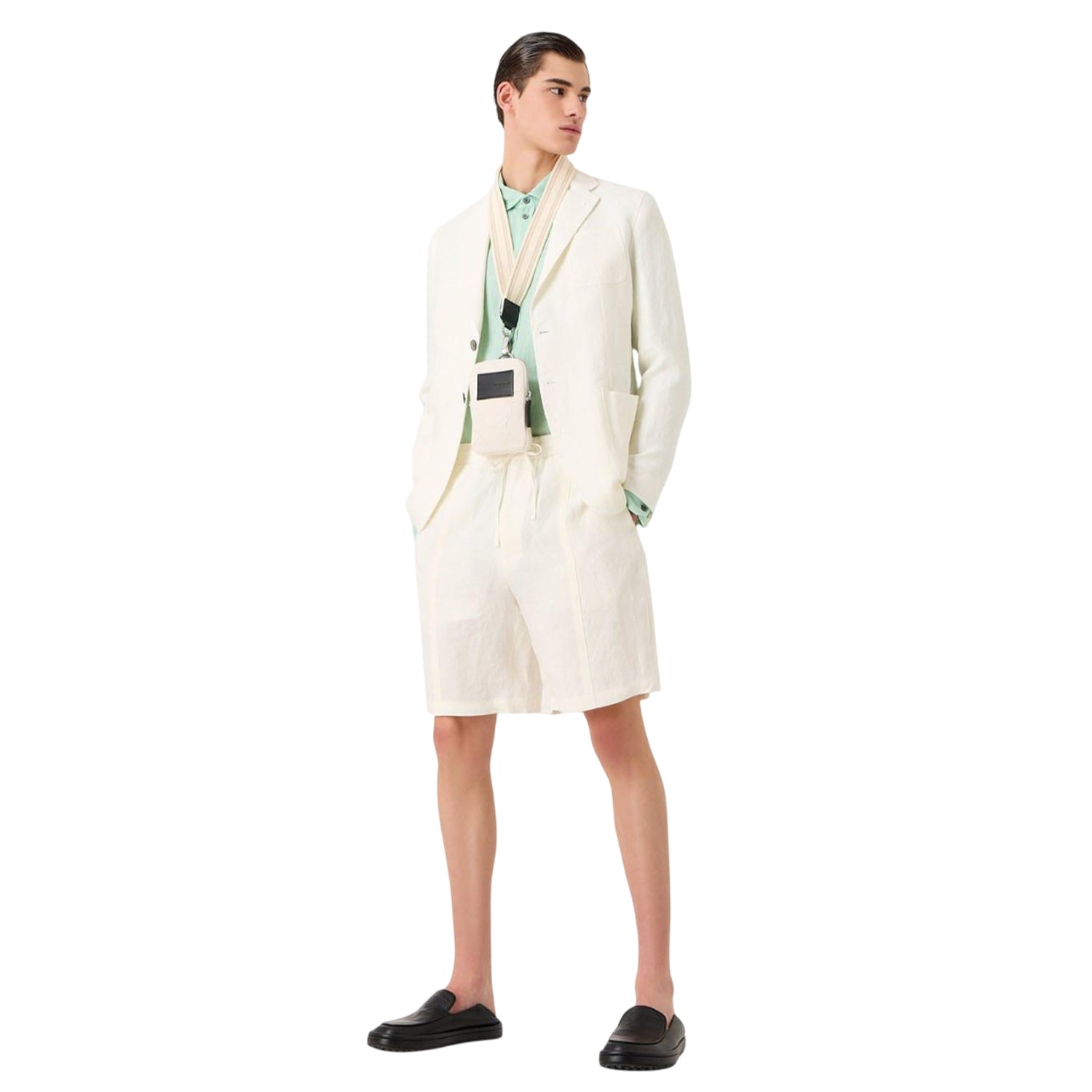 White - Pack Shot - Emporio Armani Mens Plain Shorts