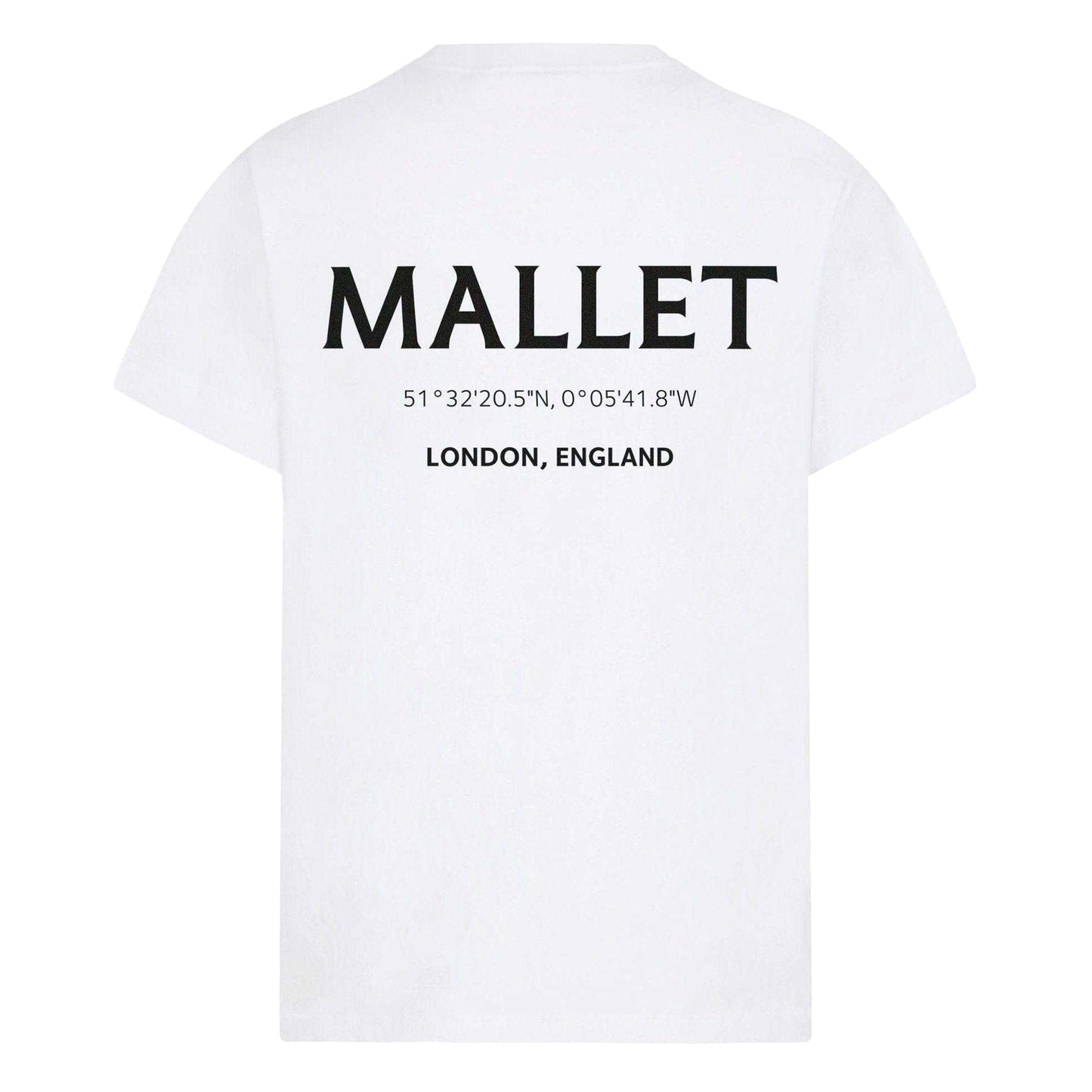 White - Back - Mallet Mens Coordinates Logo T-Shirt