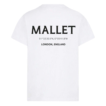 White - Back - Mallet Mens Coordinates Logo T-Shirt