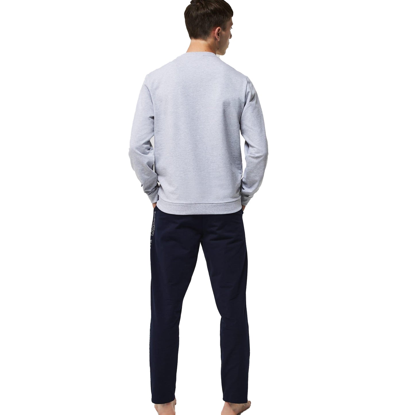 Navy - Back - Lacoste Mens Fleece Jogging Bottoms