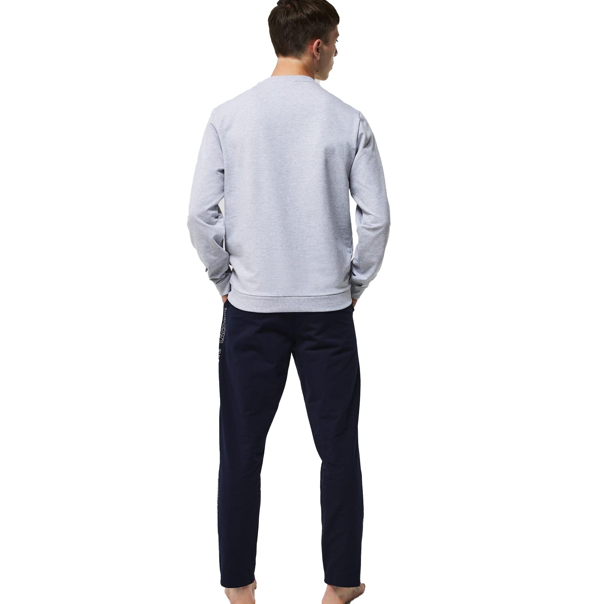 Navy - Back - Lacoste Mens Fleece Jogging Bottoms