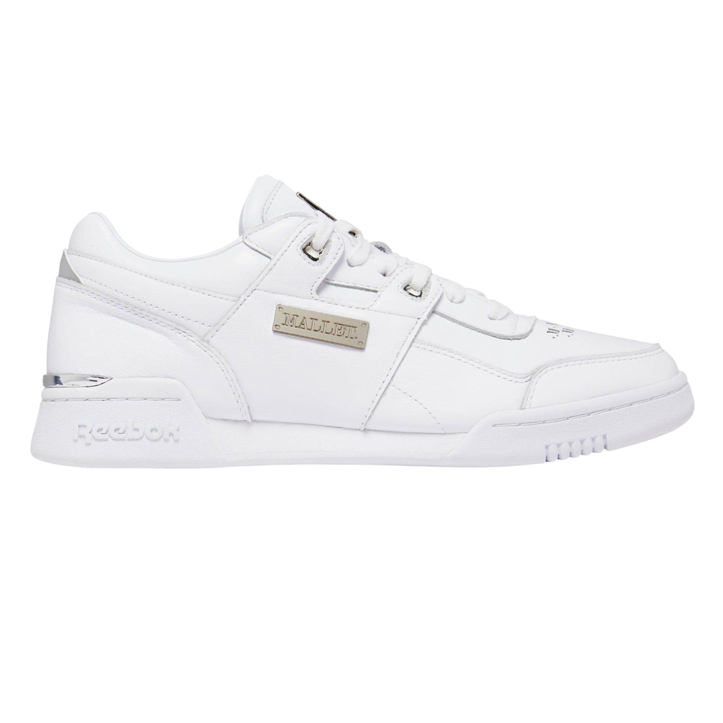 White - Side - Mallet Womens-Ladies X Reebok Leather Workout Trainers