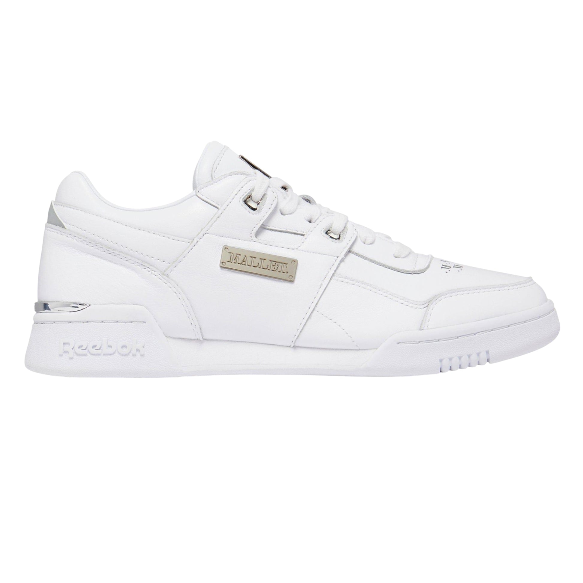 White - Side - Mallet Womens-Ladies X Reebok Leather Workout Trainers