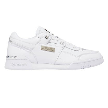 White - Side - Mallet Womens-Ladies X Reebok Leather Workout Trainers