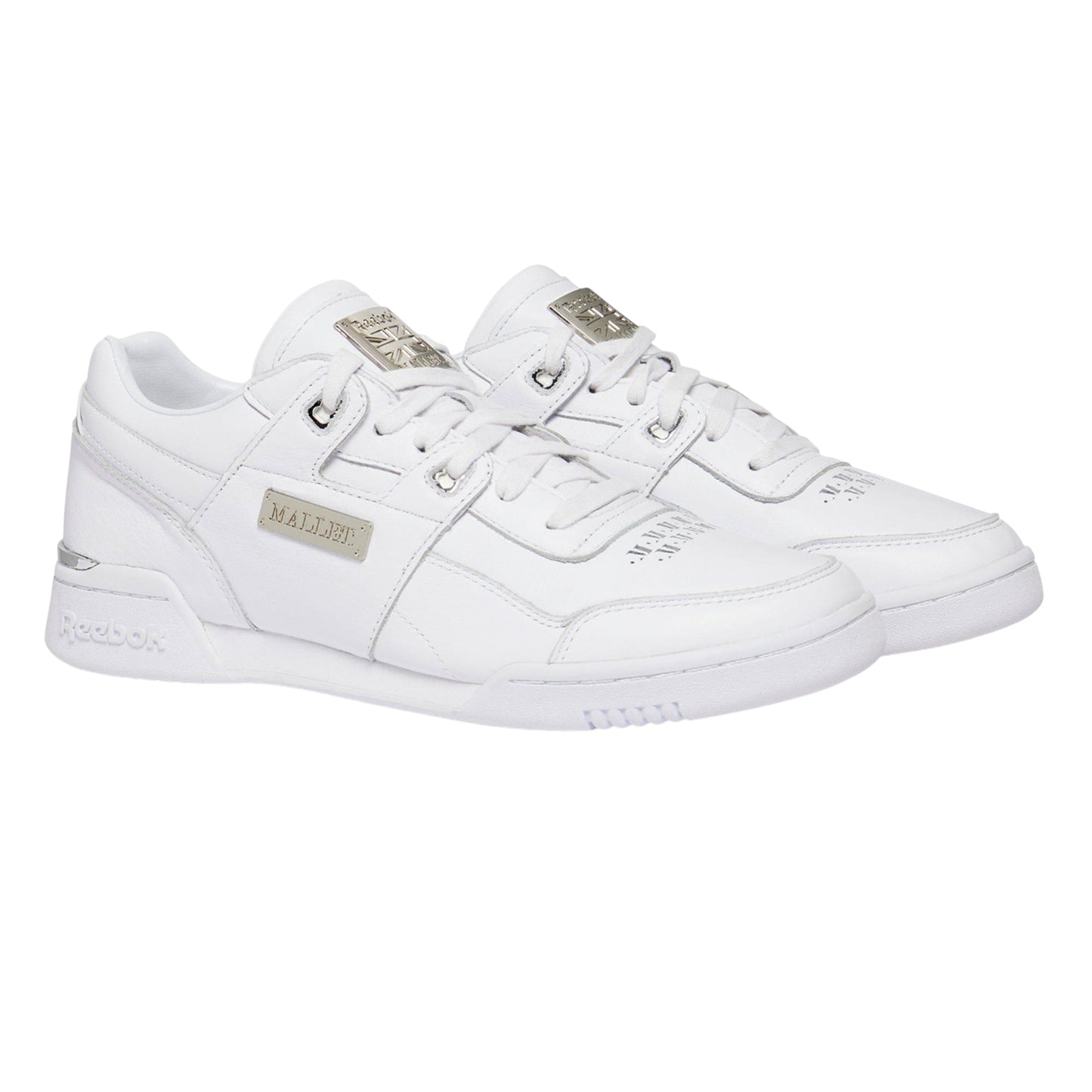 White - Front - Mallet Womens-Ladies X Reebok Leather Workout Trainers