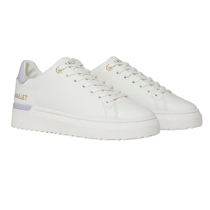 White - Front - Mallet Womens-Ladies GRFTR Lite Leather Trainers